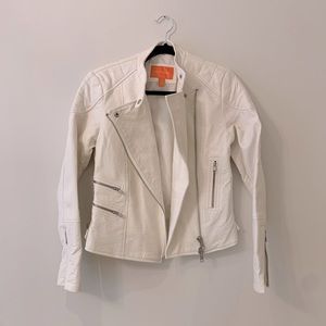 White faux leather Moto Jacket - Size S
